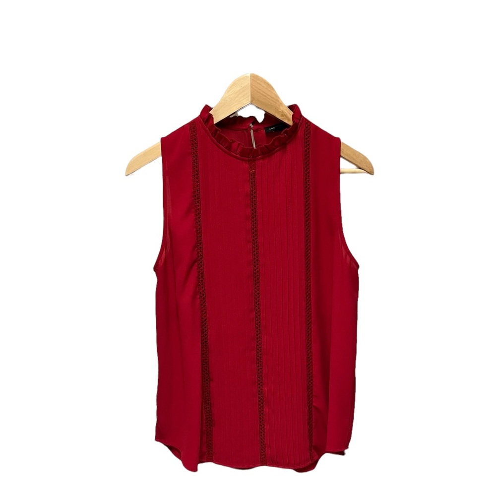 ANN TAYLOR Red Sleeveless Blouse (S)